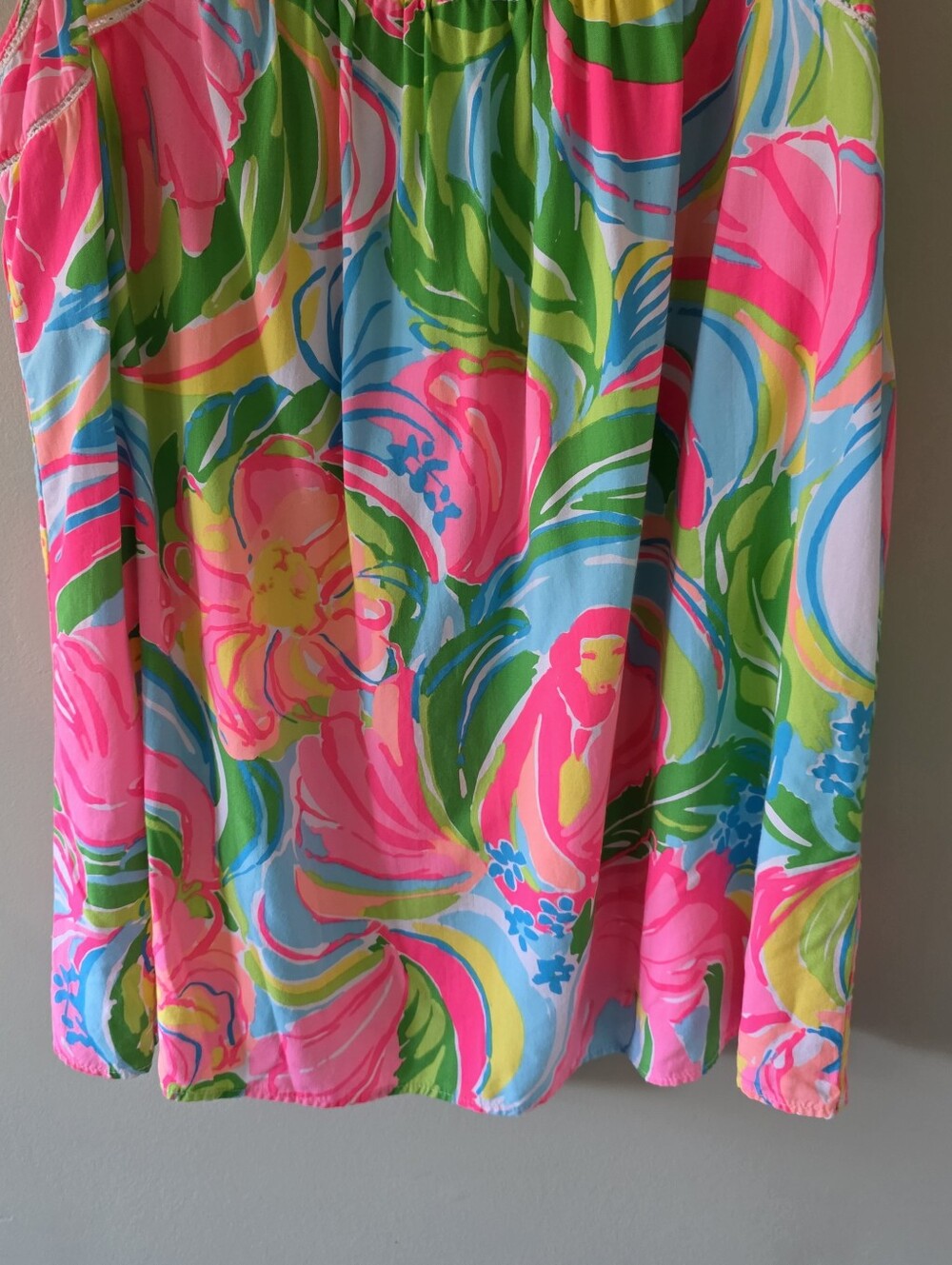 Lilly Pulitzer XS Tropical Neon Multicolor Summer So A Peeling Babydoll Top - Picture 9 of 14